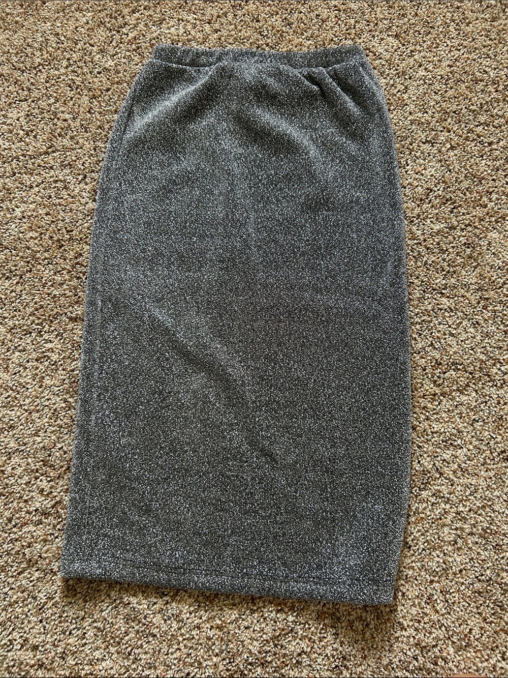 Women's Sparkle Knit Pencil Skirt Silver Gray